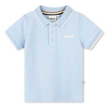 Younger Boys Pale Blue Logo Polo Shirt