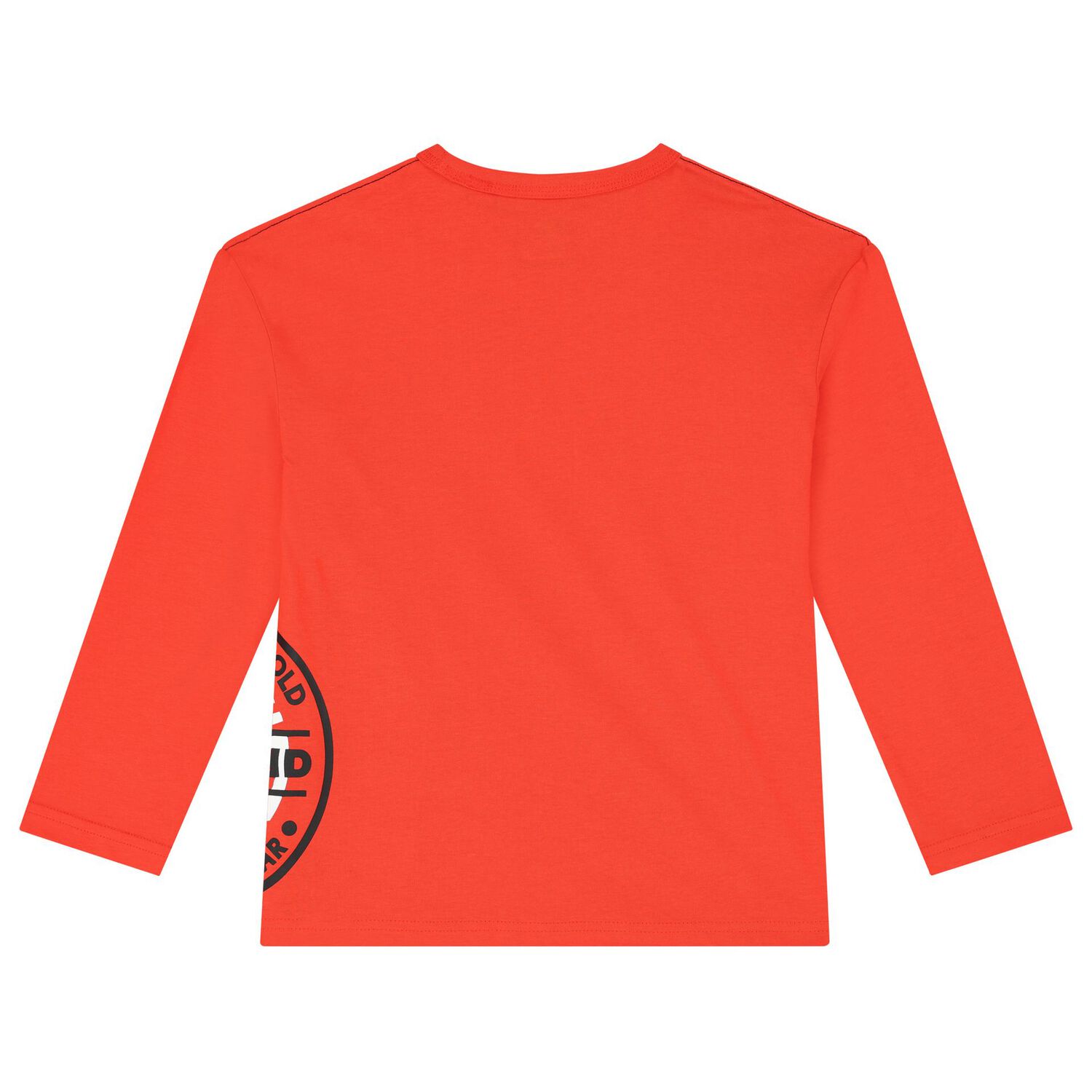 Boys Orange Logo Long Sleeve Top, 2, hi-res