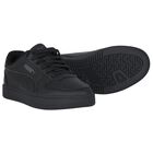 Black Logo Leather Trainers, 1, hi-res