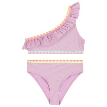 Girls Lilac Ruffled Bikini 