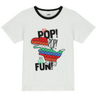 Boys White & Black Dinosaur Shorts Set, 1, hi-res