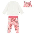 Baby Girls Ivory & Pink Trousers Set, 1, hi-res