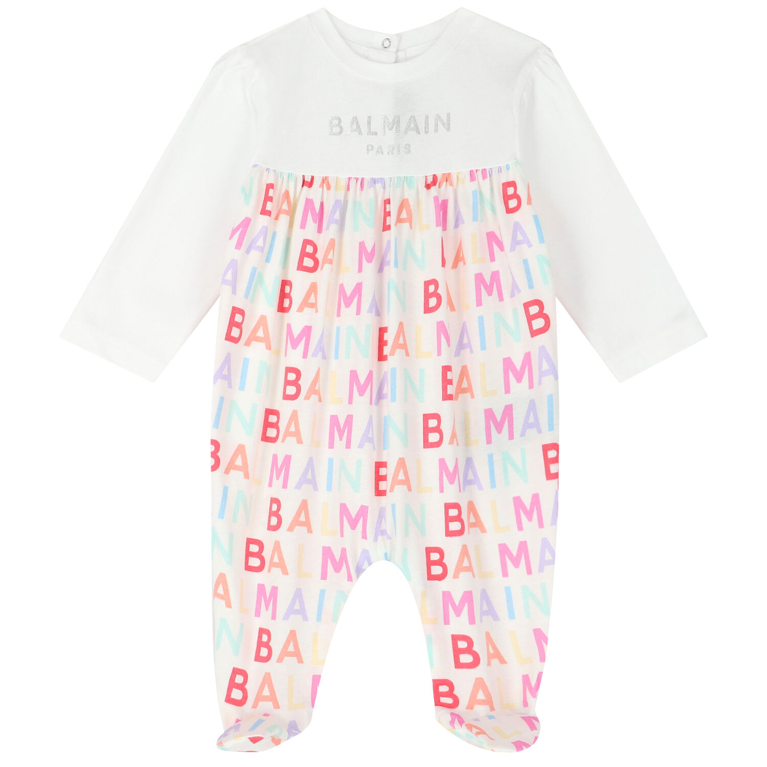Baby Girls White & Ivory Logo Babygrow Set, 1, hi-res