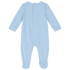 Baby Boys Blue Teddy Bear Logo Babygrow, 2, hi-res