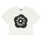 Girls White Boke Flower Logo T-Shirt, 1, hi-res