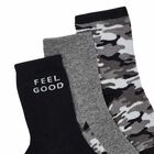 Boys Black & Grey Socks (3 Pack), 1, hi-res