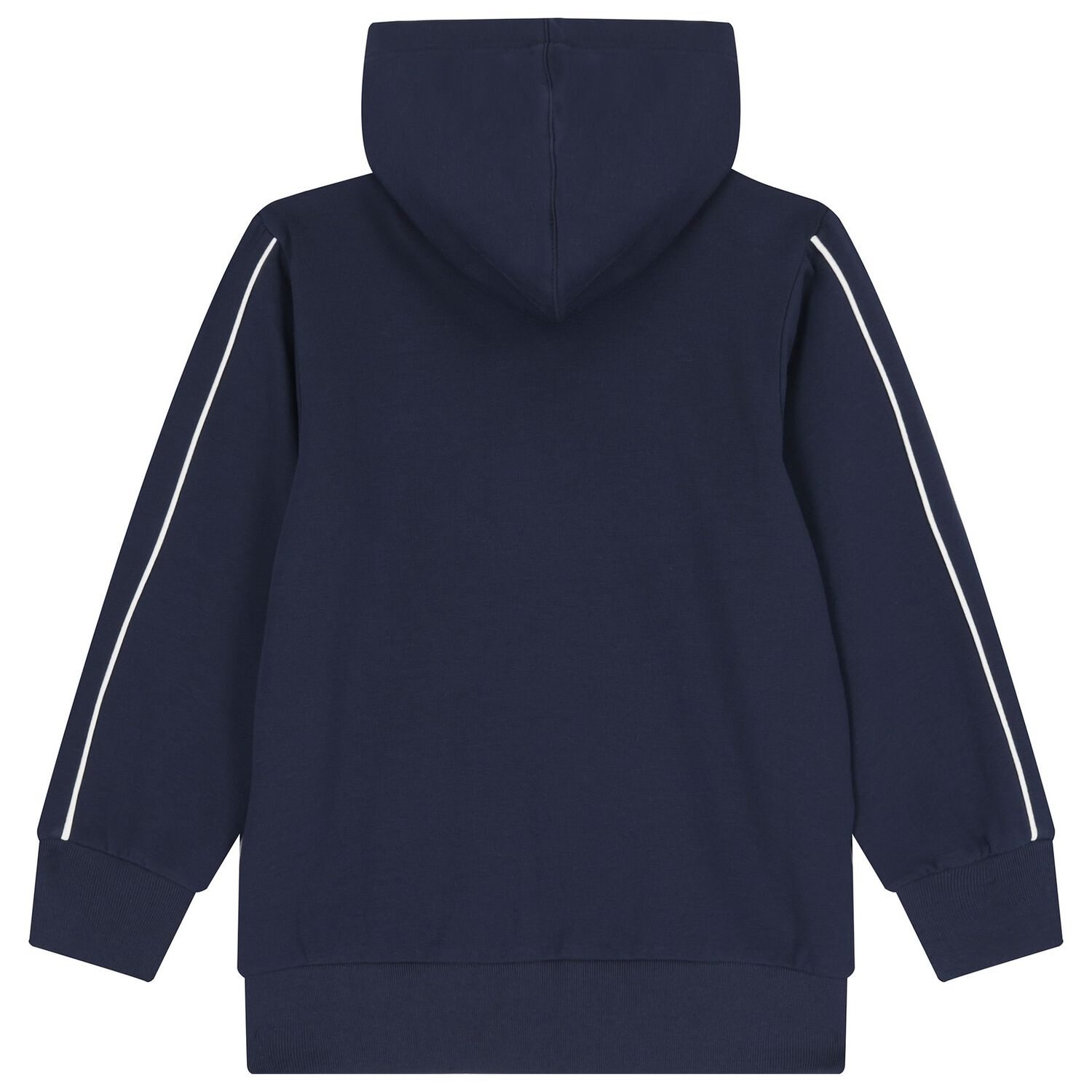 Boys Navy Blue Logo Hooded Zip Up Top, 1, hi-res image number null