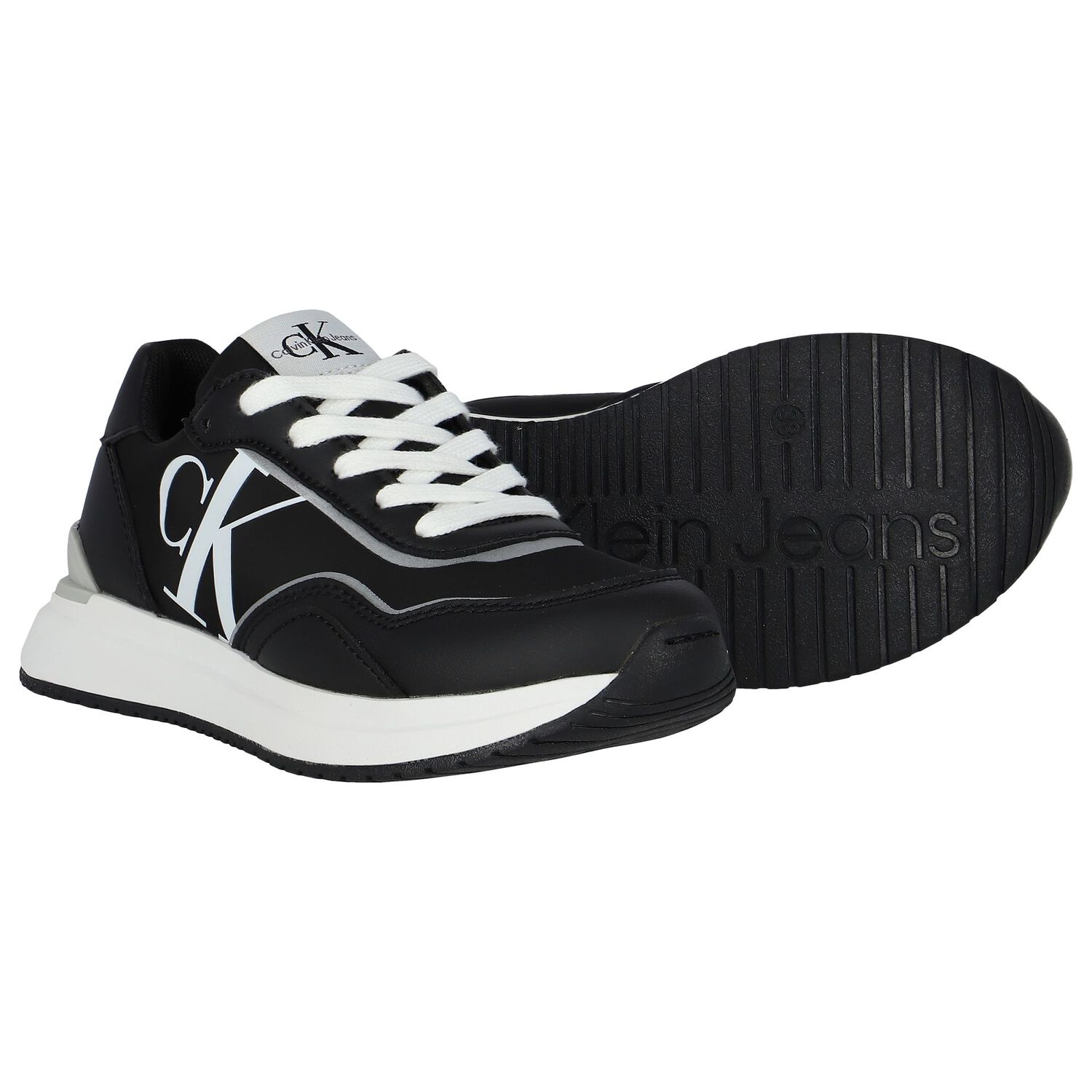 Black & White Logo Trainers, 1, hi-res
