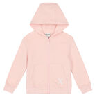 Girls Pink Logo Zip Up Top, 1, hi-res