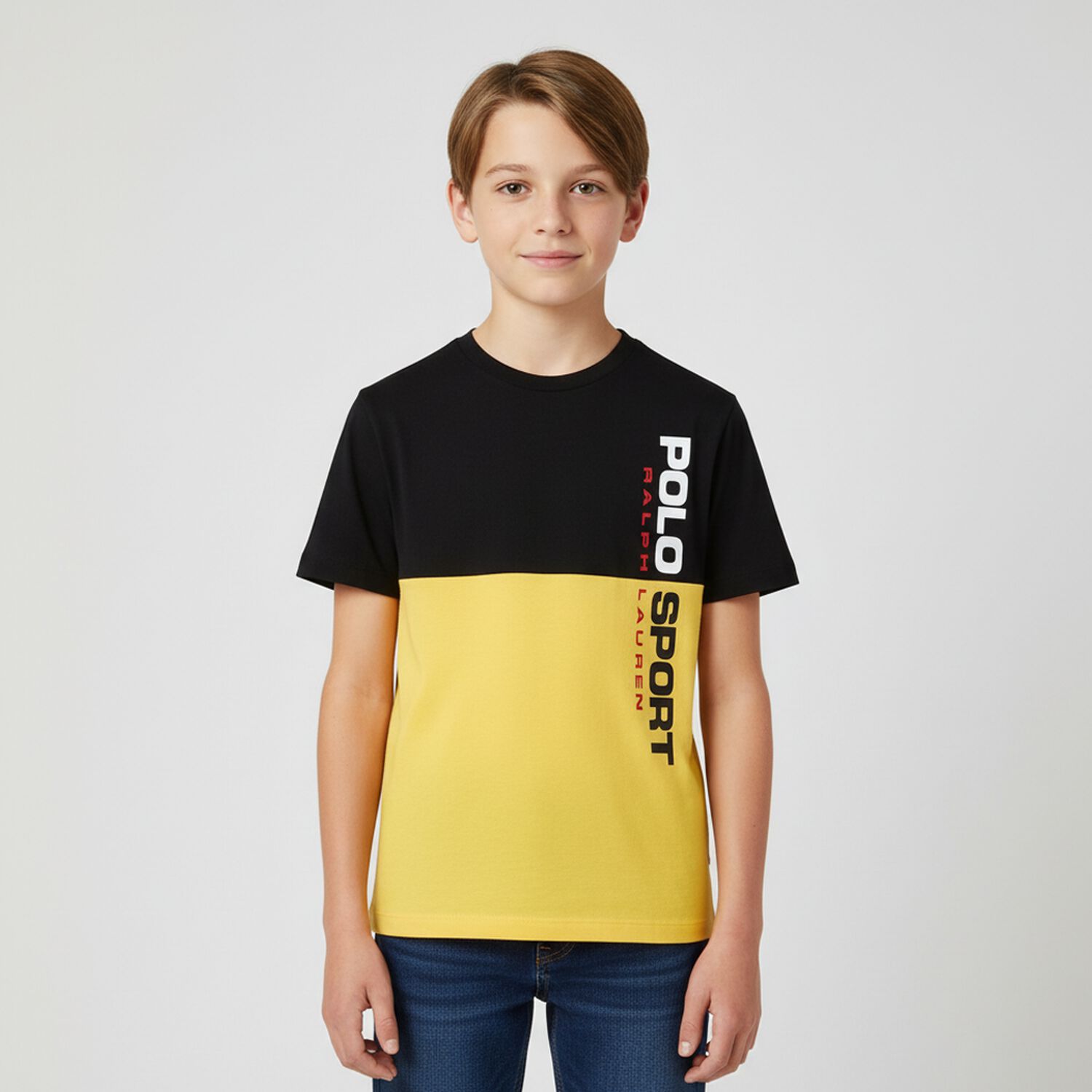Boys Yellow & Black Logo T-Shirt, 3, hi-res