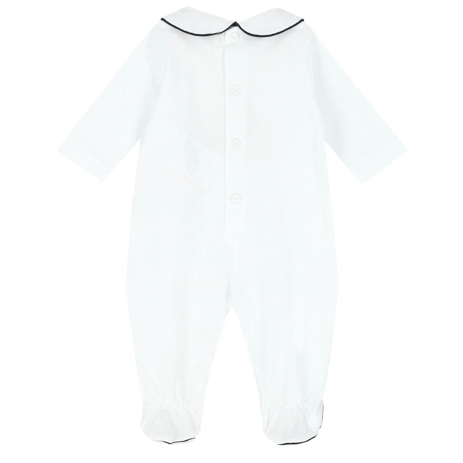 Baby Boys White Logo Babygrow, 1, hi-res