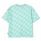 Boys Aqua & White Check Logo T-Shirt, 2, hi-res