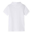 Boys White Logo Polo Shirt, 2, hi-res