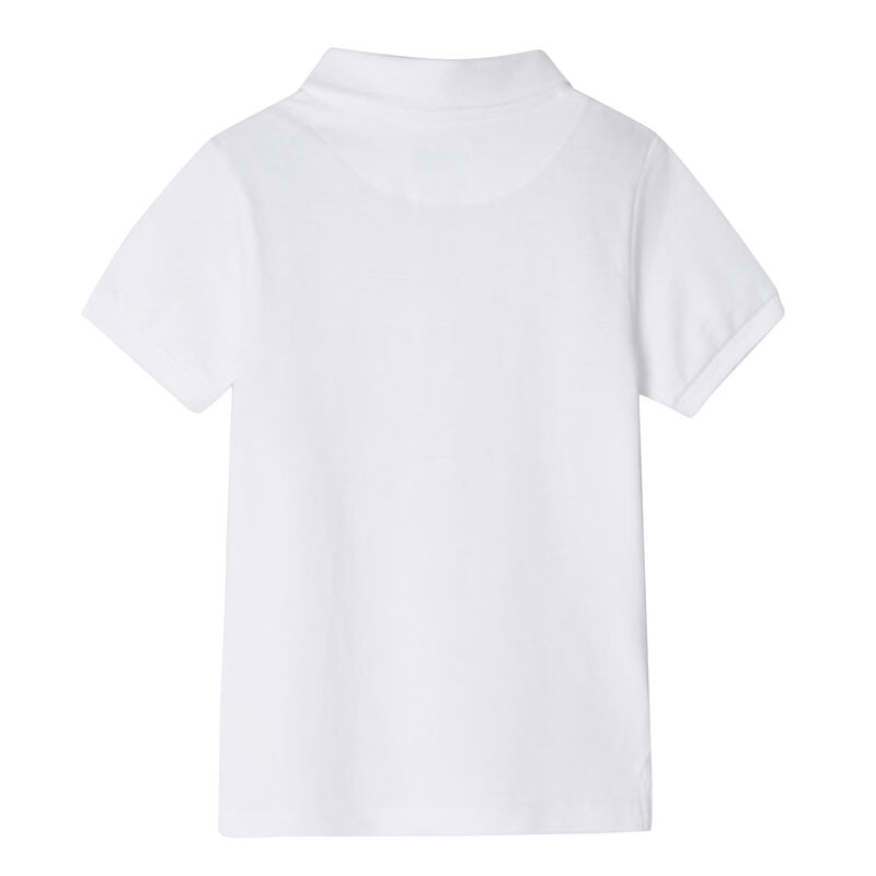 Boys White Logo Polo Shirt, 2, hi-res image number null
