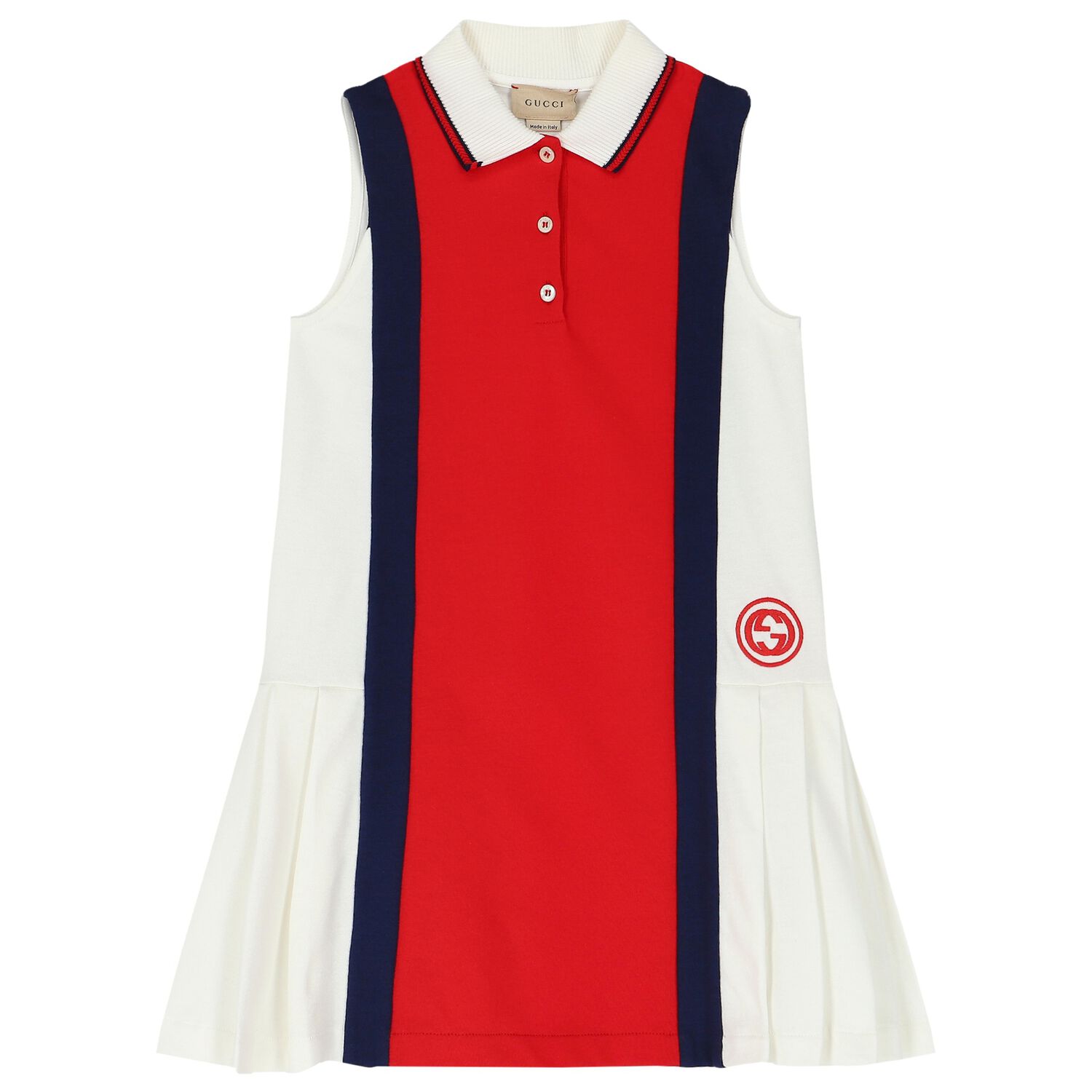 Girls White & Red Polo Dress, 1, hi-res
