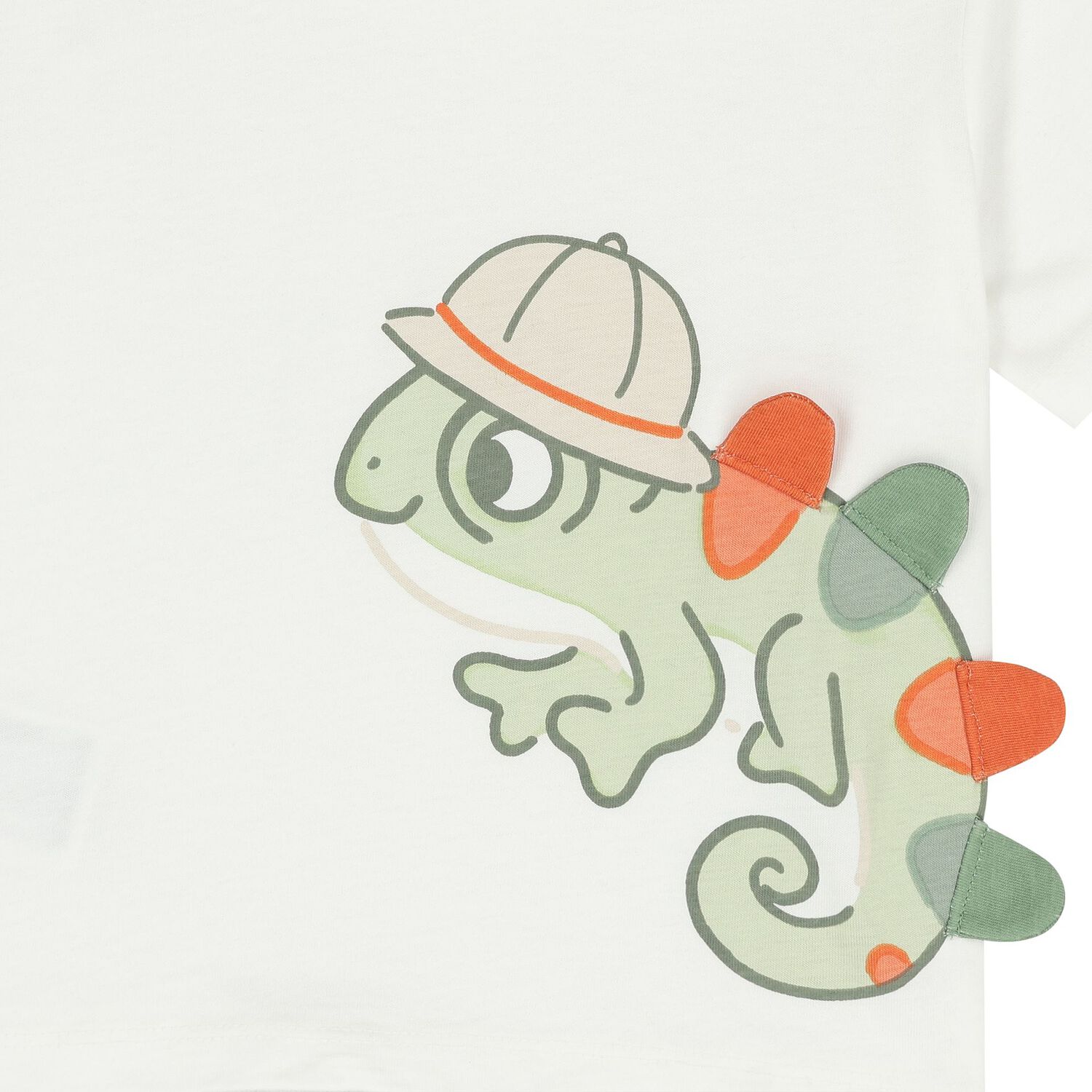 Younger Boys White & Orange Shorts Set, 1, hi-res