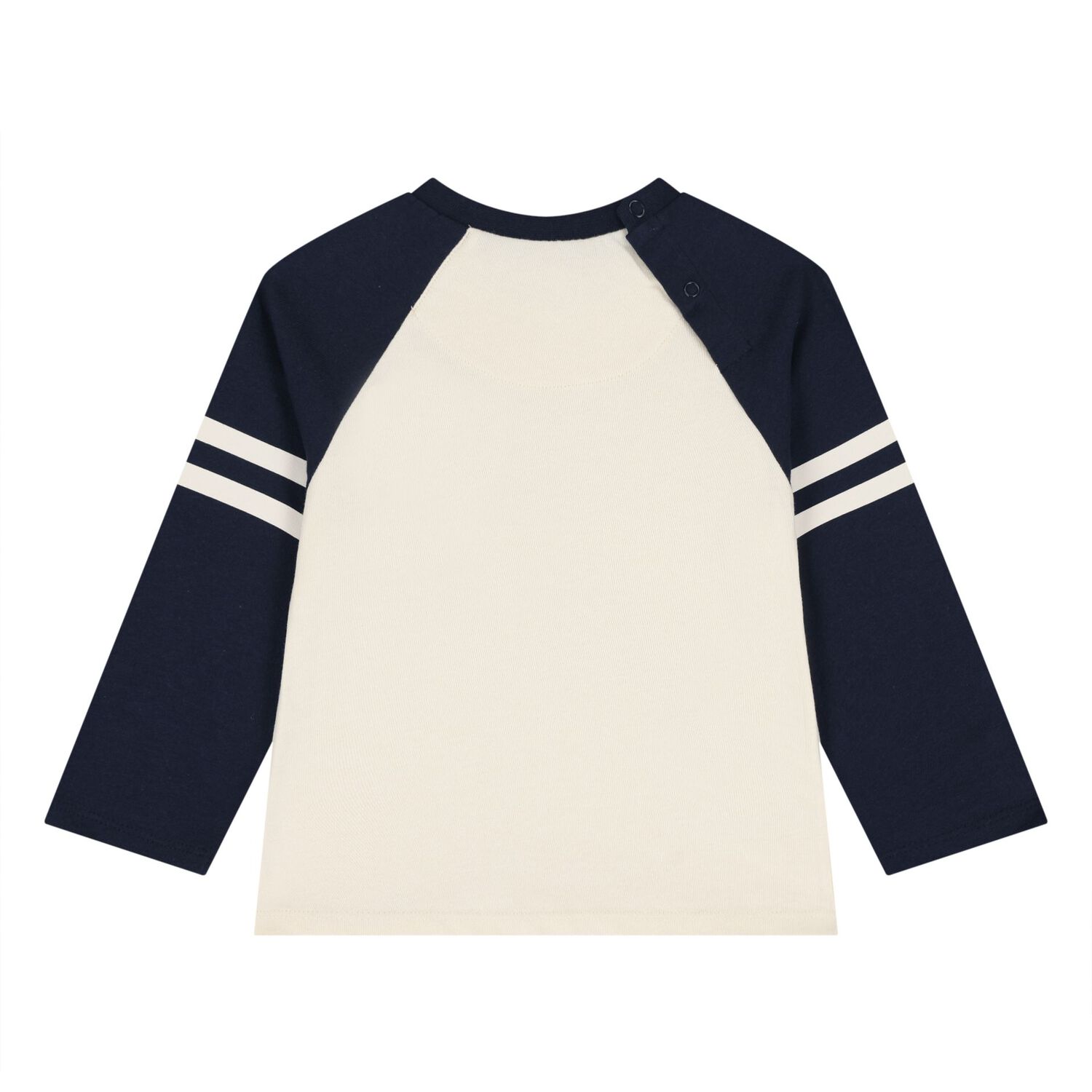 Younger Boys Ivory & Navy Blue Fox Long Sleeve Top, 1, hi-res