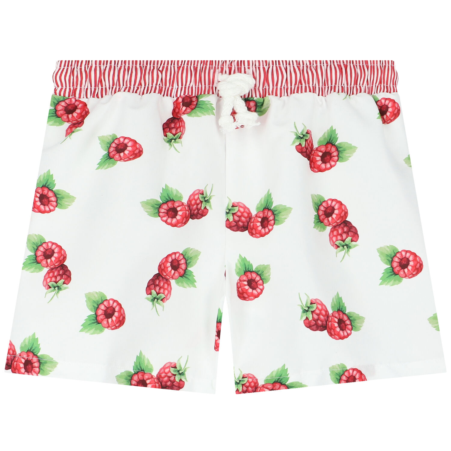 Boys White & Red Raspberries Swim Shorts, 2, hi-res image number null