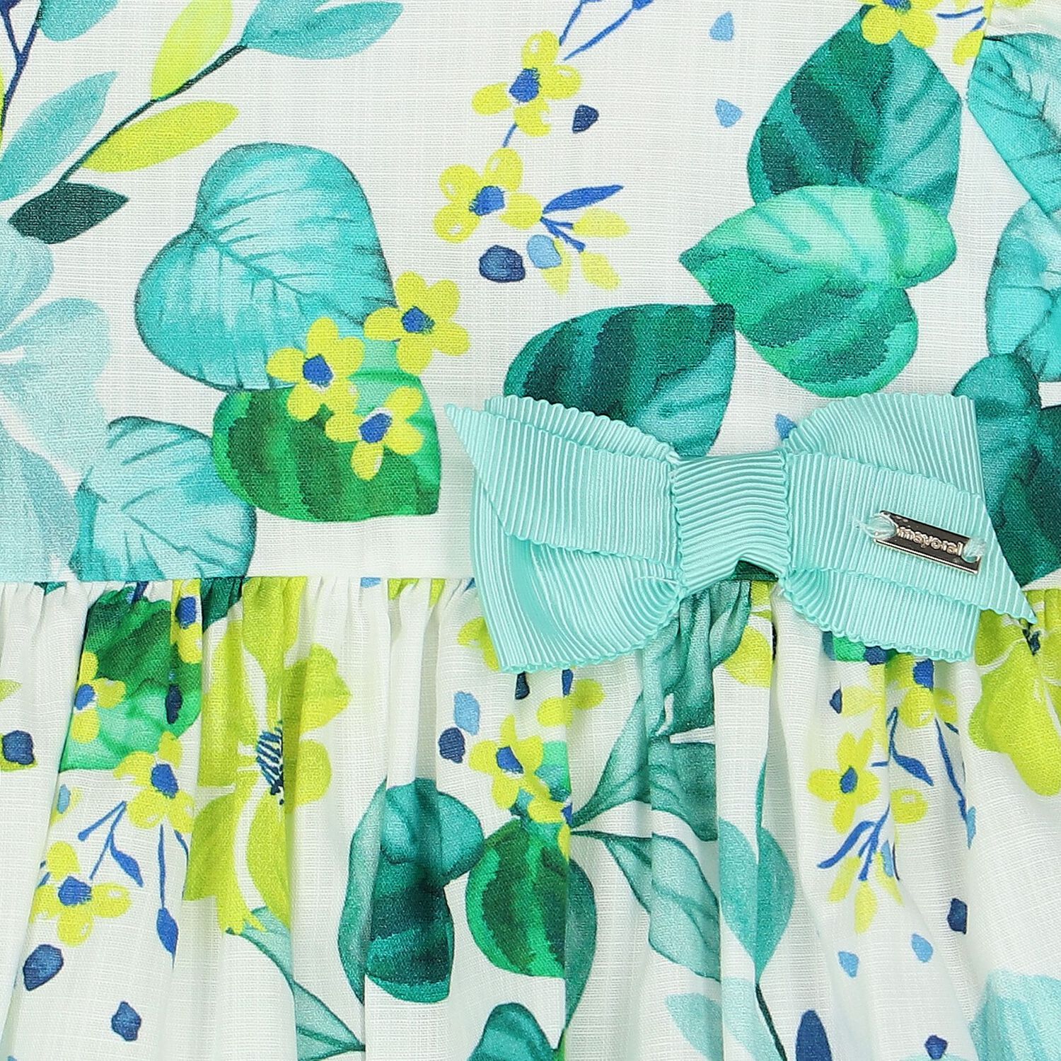 Younger Girls Girls Green Floral Dress, 1, hi-res image number null