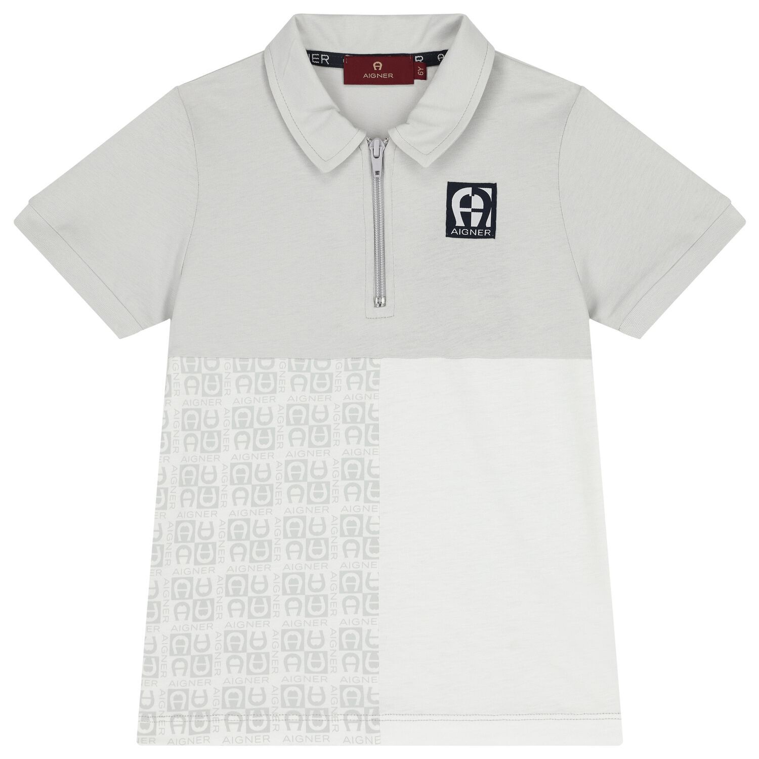 Boys White & Grey Logo Polo Shirt, 1, hi-res image number null