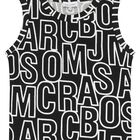 Girls Black Logo Dress, 1, hi-res