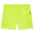 Boys Neon Green Logo Swim Shorts, 1, hi-res