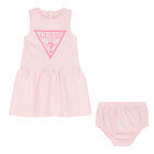 Baby Girls Pink Logo Dress Set, 2, hi-res