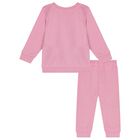 Younger Girls Pink Logo Tracksuit, 2, hi-res