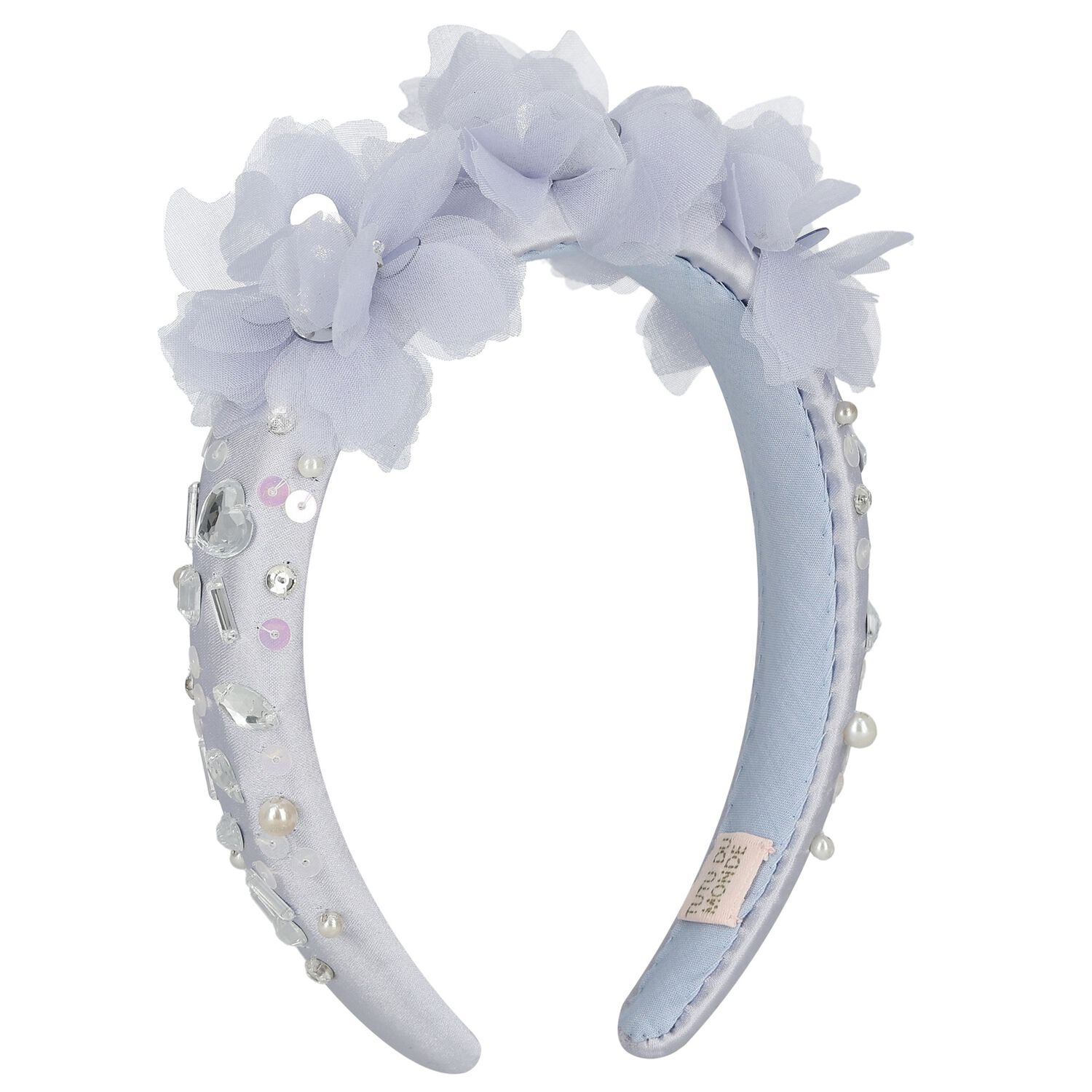 Girls Blue Diamante Headband, 1, hi-res
