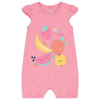 Baby Girls Pink Fruits Romper