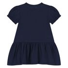 Younger Girls Navy Blue Teddy Bear Logo Dress, 2, hi-res