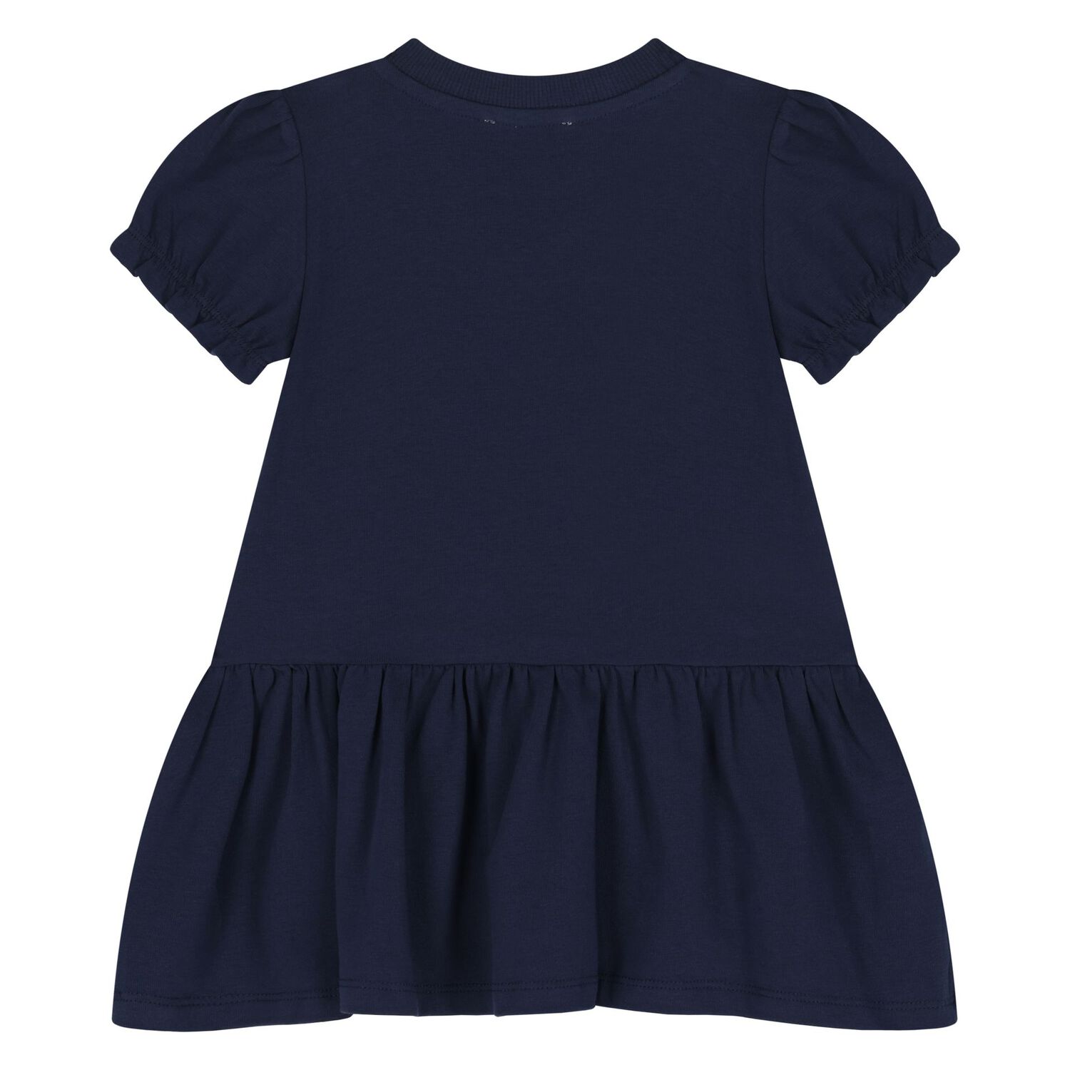 Younger Girls Navy Blue Teddy Bear Logo Dress, 2, hi-res