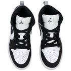 Black, Grey & White Air Jordan 1 Mid Trainers, 2, hi-res