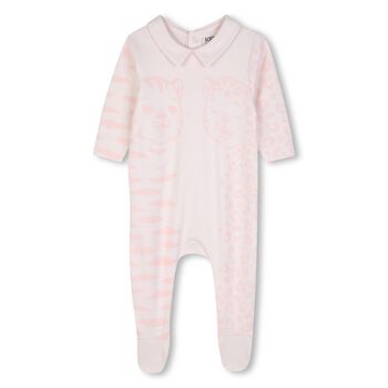 Baby Girls Pink Tiger & Leopard Babygrow