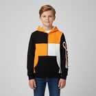 Boys Black Logo Hooded Zip Up Top, 1, hi-res