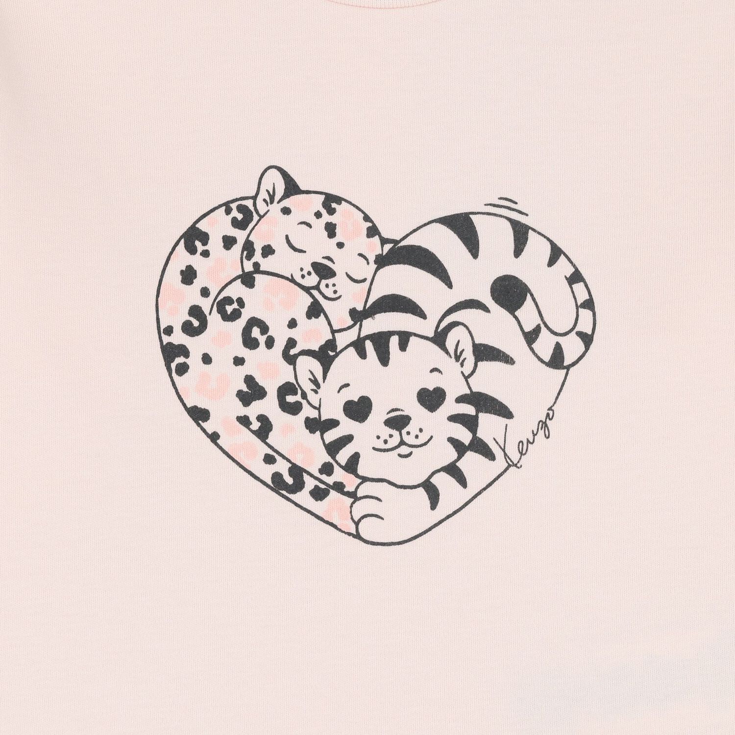 Younger Girls Beige Tiger Long Sleeve Top, 1, hi-res