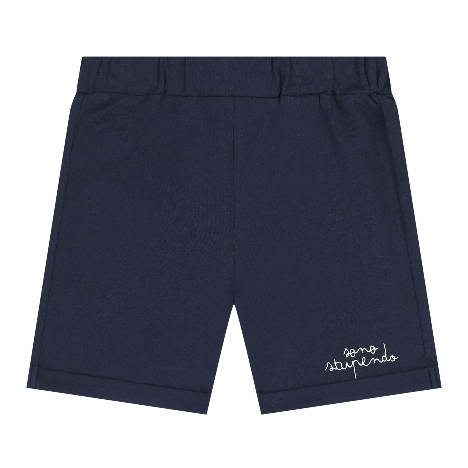 Baby Boys White & Navy Blue Teddy Bear Shorts Set, 1, hi-res