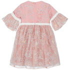 Girls Pink Embroidered Sequin Tulle Dress, 1, hi-res