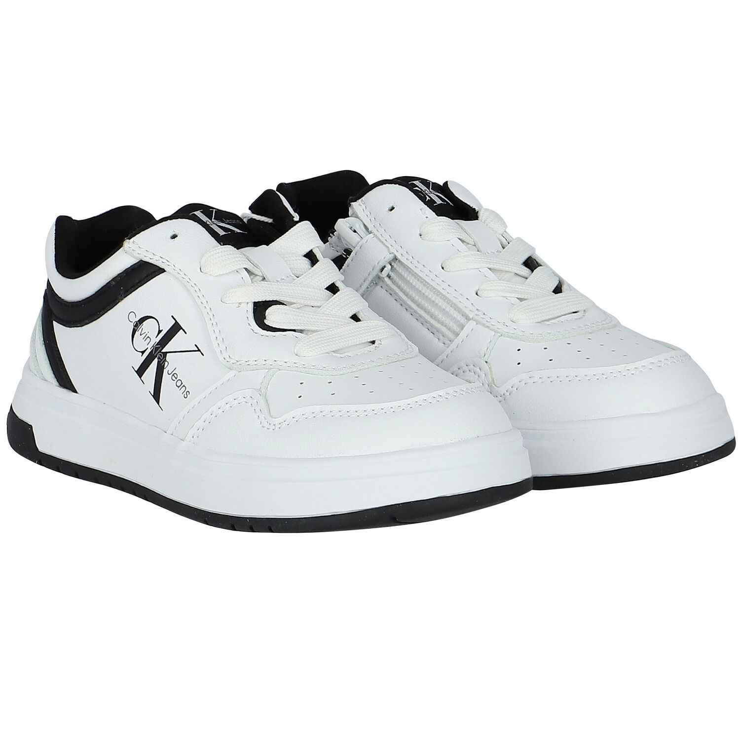 White Logo Trainers, 1, hi-res