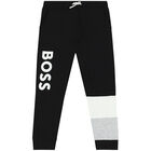 Boys Black Logo Joggers, 1, hi-res
