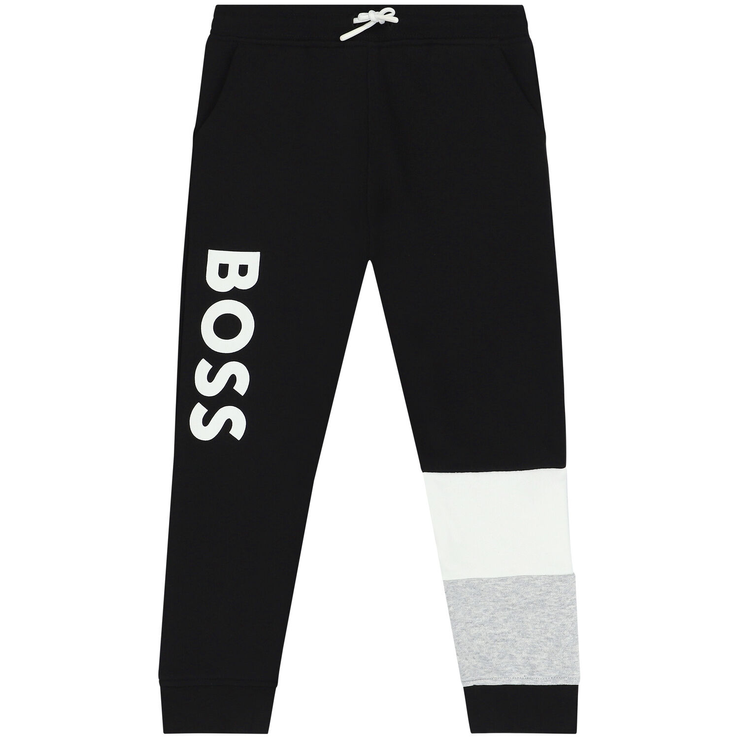 Boys Black Logo Joggers, 1, hi-res