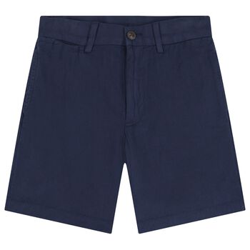 Boys Navy Blue Logo Shorts