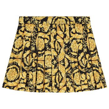 Girls Black & Gold Barocco Skirt