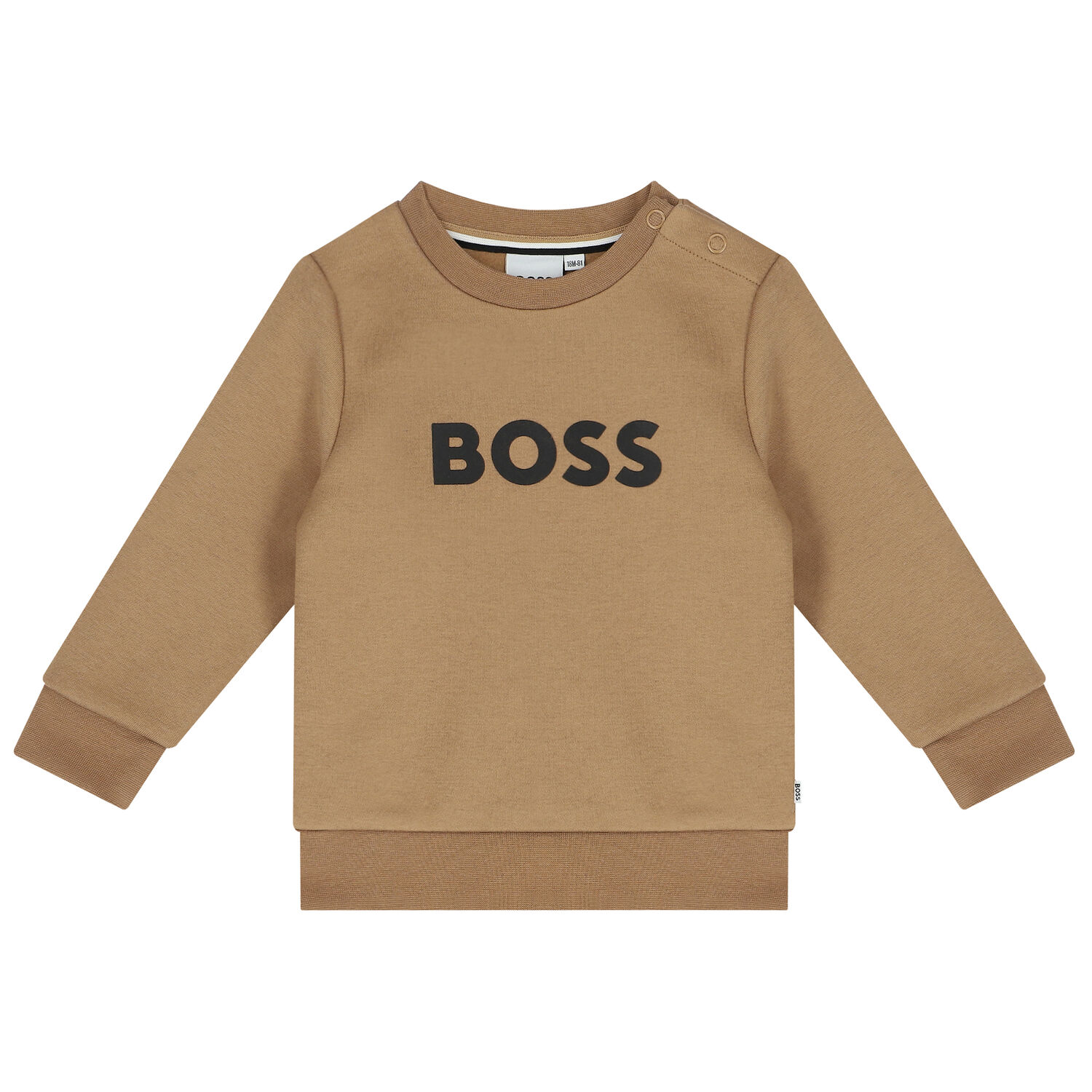 Younger Boys Beige Logo Sweatshirt, 1, hi-res image number null
