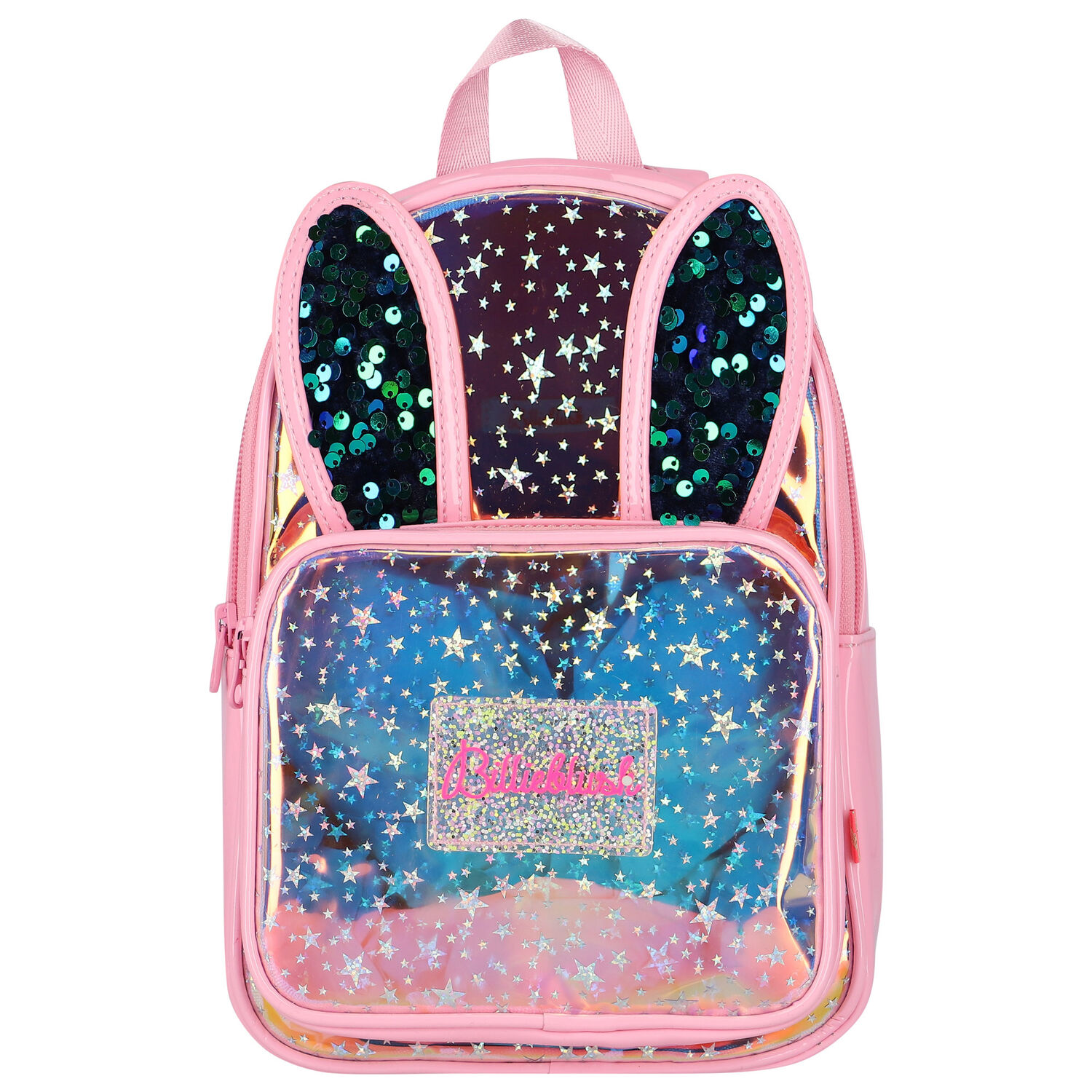 Girls Pink Logo & Star Backpack, 1, hi-res