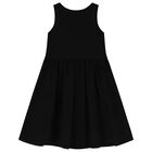 Girls Black Logo Sleeveless Dress, 1, hi-res