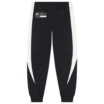 Boys Black & Ivory Logo Joggers