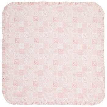 Baby Girls Pink & White Ruffled Blanket
