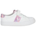 Girls White & Pink Logo Trainers, 1, hi-res