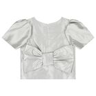 Girls Silver Metallic Bow Skirt Set, 1, hi-res